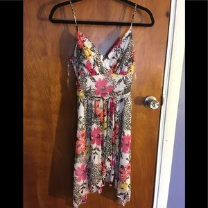 Floral Cheetah Print Short Dress